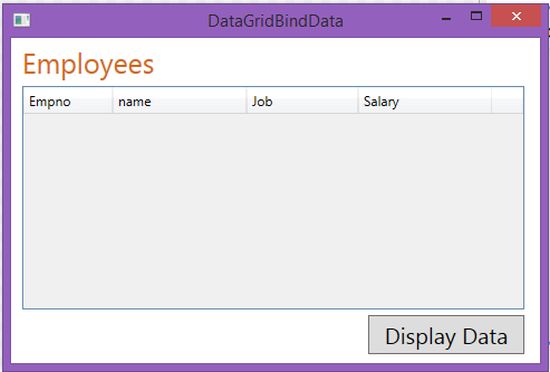 Data Binding In Wpf Datagrid Control Using Sql Server Database Via Linq